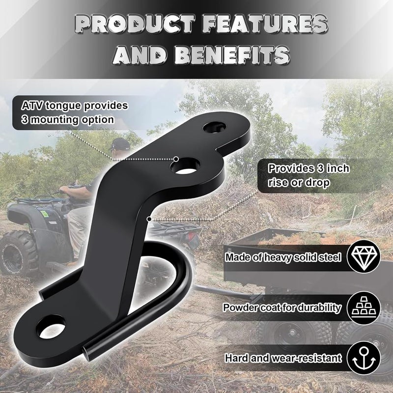 VONLX Three-Way Hitch Attachments Fit for ATV/UTV Type Trailers Universal 3-Way Hitch ATV Attachment - Image 5